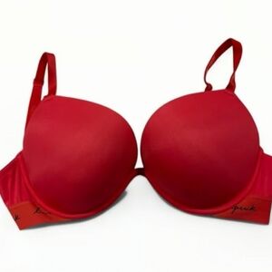Red Wear Everywhere Super Push Up Bra LOVEPINK 32DD